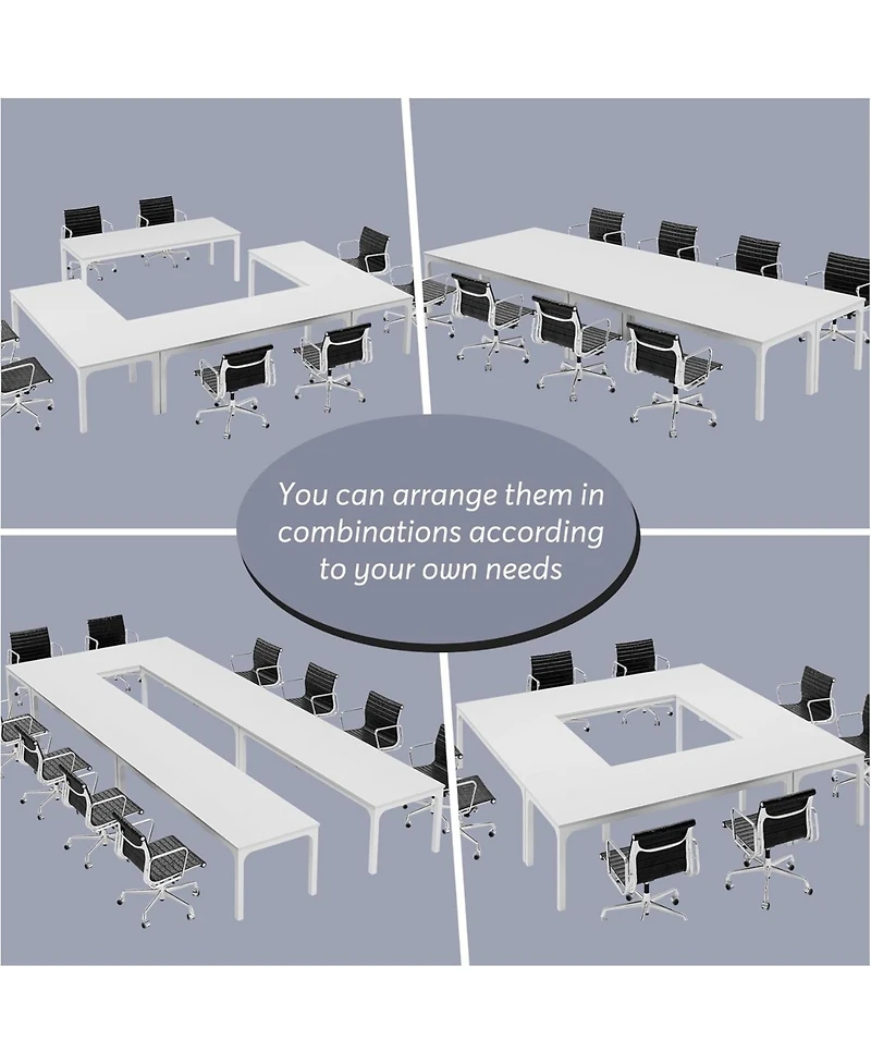 Tribesigns 78.74-Inch Conference Table Set of 6, 19FT Conference Room Table, Large Rectangle Meeting Seminar Table Set for 16-22 Person, Long Business