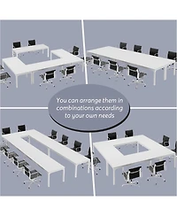 Tribesigns 78.74-Inch Conference Table Set of 6, 19FT Conference Room Table, Large Rectangle Meeting Seminar Table Set for 16-22 Person, Long Business