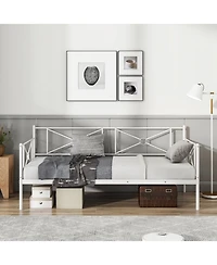 Gouun Metal Daybed Twin Bed Frame Stable Steel Slats Sofa Bed