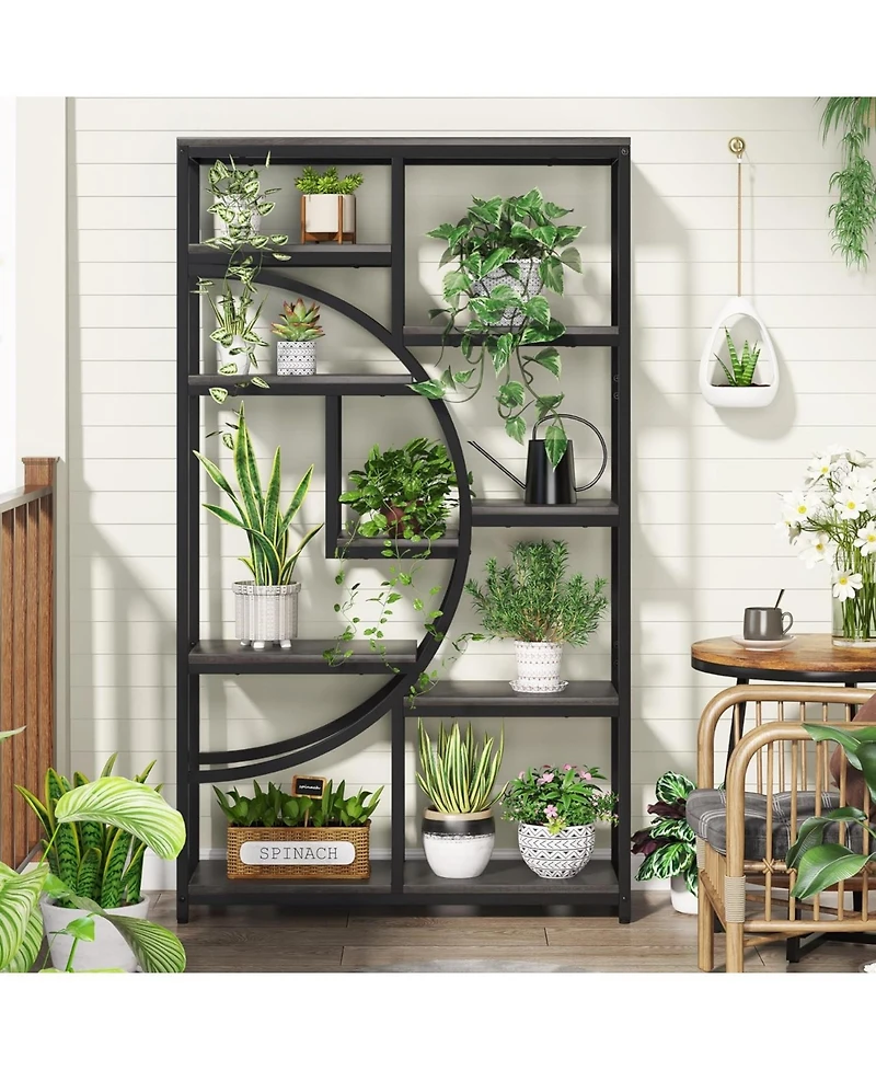 Tribesigns Bookshelf 5 Tier Etagere Bookcase, Freestanding Tall Bookshelves Display Shelf Storage Organizer with 9-Open for Living Room,