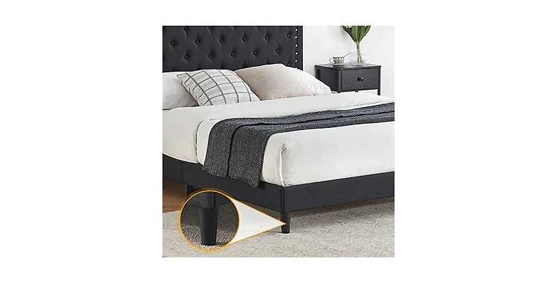 gaomon Queen Bed Frame with Adjustable Headboard