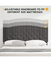 gaomon Full Bed Frame with Adjustable Headboard