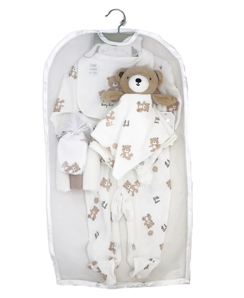 Rock-a-Bye Baby Boutique Boys and Girls Natural Layette Gift, 8-Piece Set