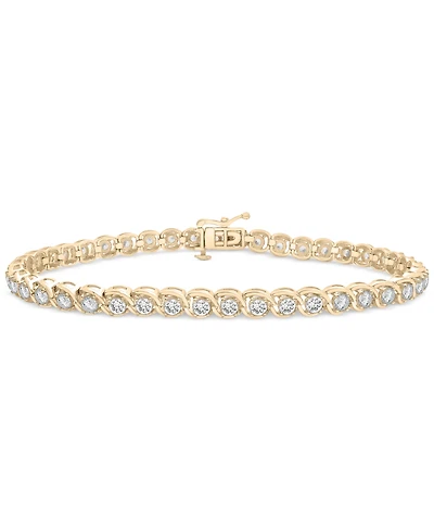 Diamond Swirl Link Tennis Bracelet (3 ct. t.w) in 10k Gold, Exclusively at Macy's