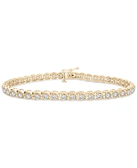 Diamond Swirl Link Tennis Bracelet (3 ct. t.w) in 10k Gold, Exclusively at Macy's