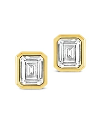 Sterling Forever Camille Bezel Cubic Zirconia Stud Earrings