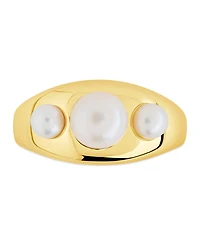 Sterling Forever Finlee Studded Mother of Pearl Statement Ring