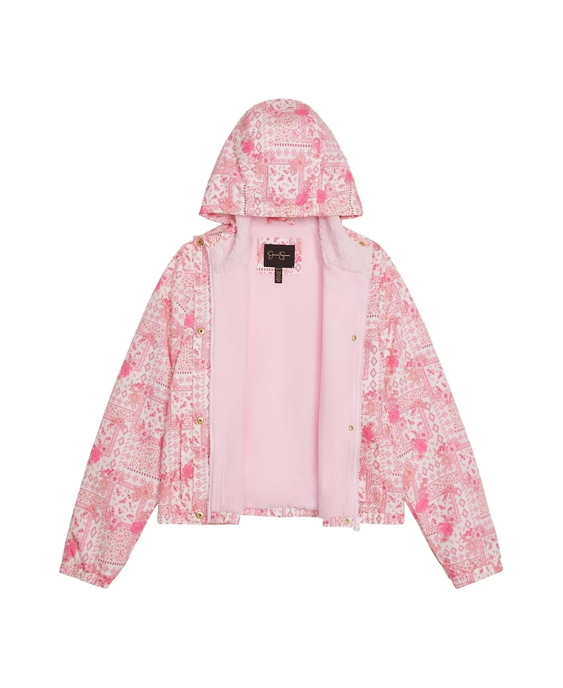 Jessica Simpson Girls 7-16 Bandana Printed Midweight Fleece Lined Jacket