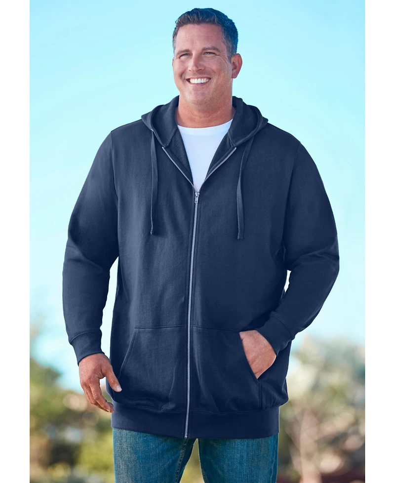 KingSize Big & Tall Longer-Length Fleece Full Zip Hoodie