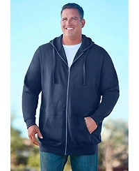 KingSize Big & Tall Longer-Length Fleece Full Zip Hoodie