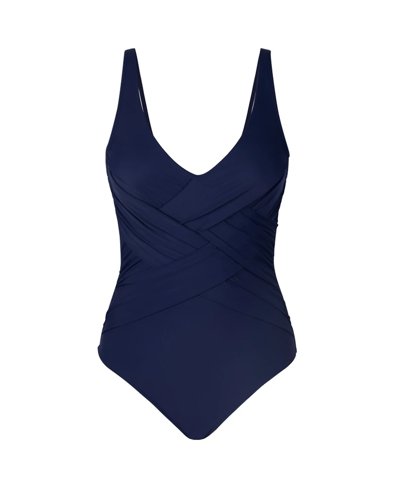 Cupshe Women's Blue V-Neck Tummy Control One-Piece