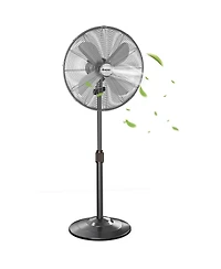 18" Metal Oscillating Pedestal Fan 3 Wind Speed Height Adjust w/4 Blades