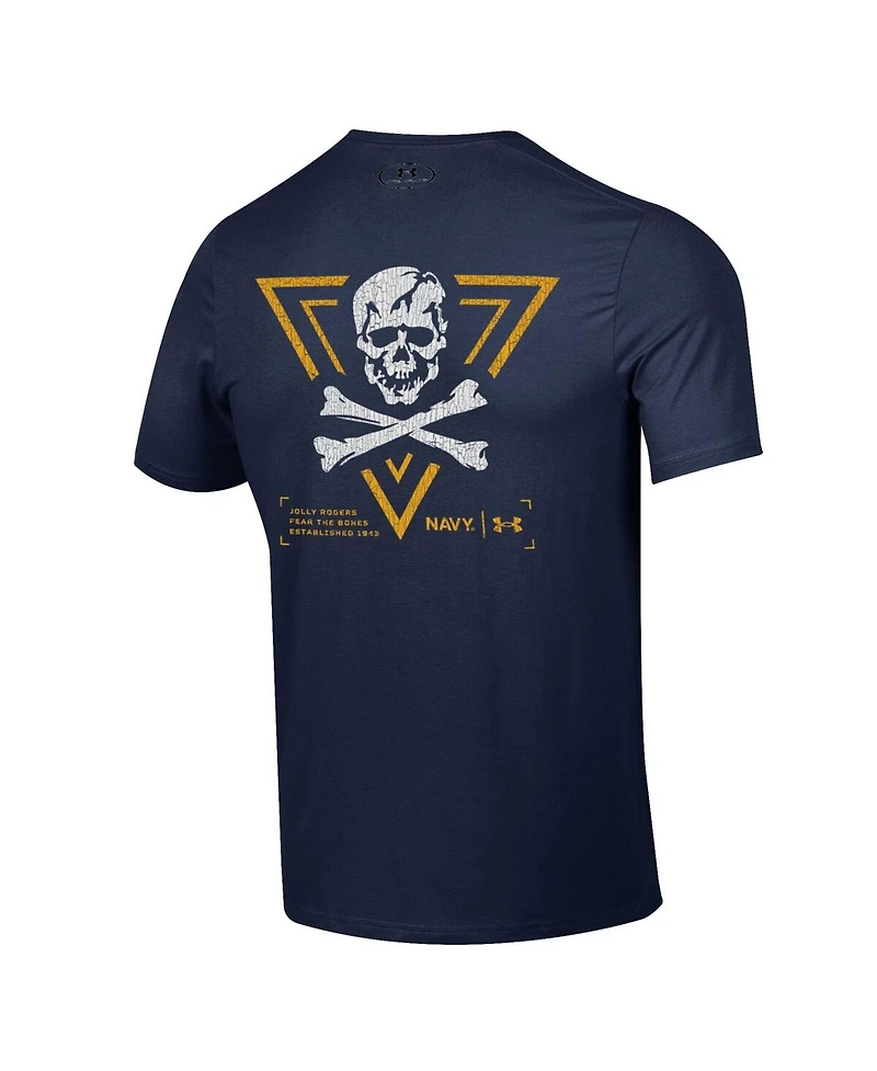 Under Armour Men's Navy Navy Midshipmen 2024 Rivalry Shield Performance T-Shirt
