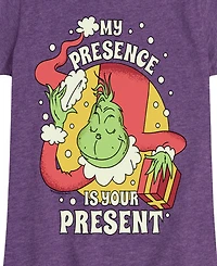 The Grinch Big Girls My Presence is Your Present Graphic Short Sleeve Tee