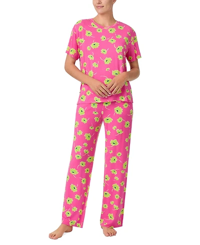 Sanctuary Women's 2-Pc. Knit Jersey Short-Sleeve Long Pajama Set