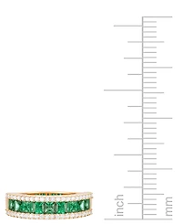 Emerald (1 ct. t.w.) & Diamond (1/3 Channel Set Band 14k Gold (Also available Ruby Sapphire)