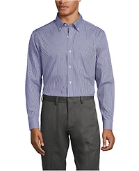 Lands' End Men's Tailored Fit No Iron Pattern Supima Cotton Pinpoint Buttondown Collar Dress Shirt