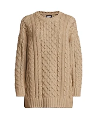 Lands' End Women's Oversized Drifter Cable Tunic Sweater