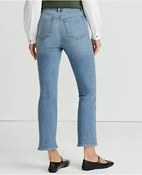 Lands' End Women's Recover Denim High Rise Kick Flare Crop Jeans
