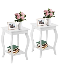 Gouun Set of 2 Accent Side Tables with Shelf