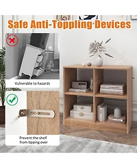 Gouun 4-Cube Kids Bookcase with Open Shelves