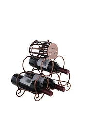 Kings Brand Furniture Countertop Tabletop Wine Rack, Wine Bottle Storage Holder for Home Kitchen & Bar - Brushed Copper