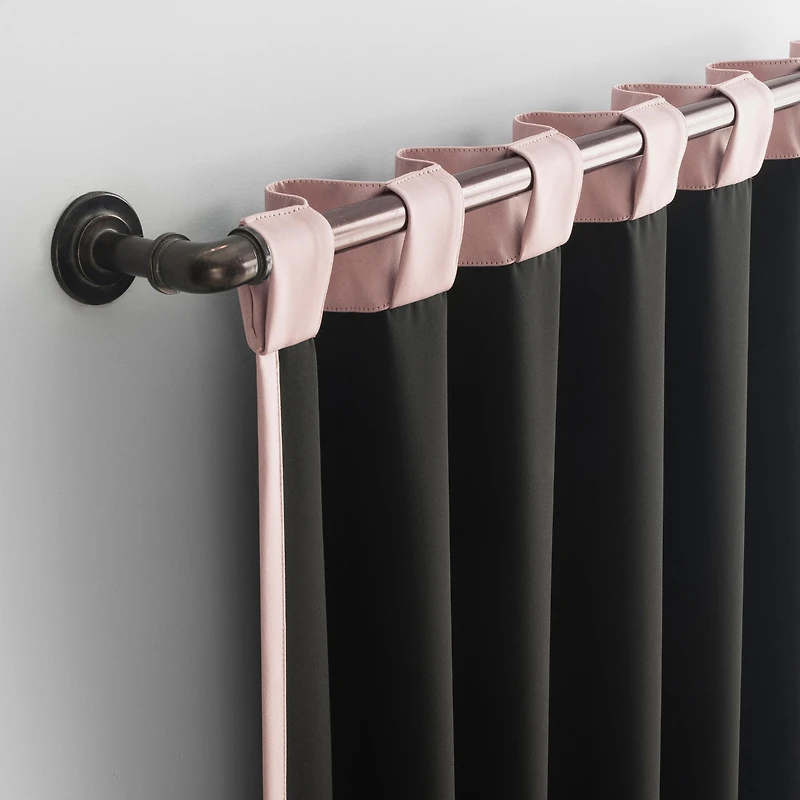Aria Magnetic Closure Theater Grade 100% Blackout Back Tab Curtain Panel Pair