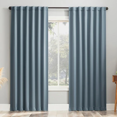 Aria Magnetic Closure Theater Grade 100% Blackout Back Tab Curtain Panel Pair