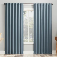 Aria Magnetic Closure Theater Grade 100% Blackout Back Tab Curtain Panel Pair
