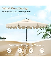 Costway 9 Ft Patio Umbrella 2-Tier Market Table with Sun-Protective Canopy