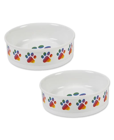 Bone Dry Rainbow Paw Pet Bowl Set/2