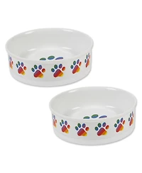 Bone Dry Rainbow Paw Pet Bowl Set/2