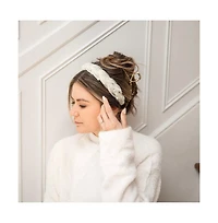 Blushing Braid Headband - White Pearl