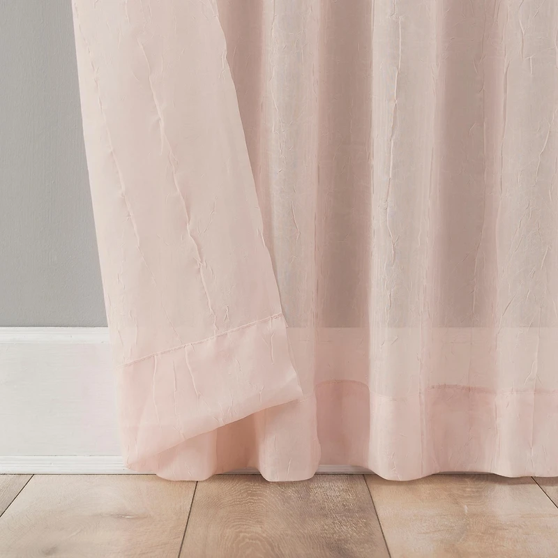 Krista Holiday Twist Tab Sheer Top Curtain Panel