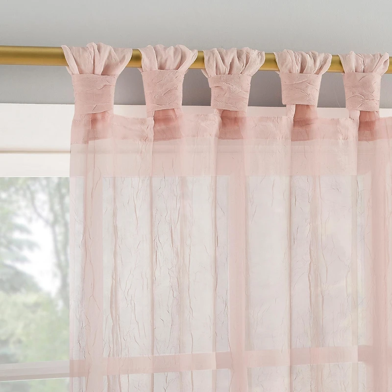 Krista Holiday Twist Tab Sheer Top Curtain Panel