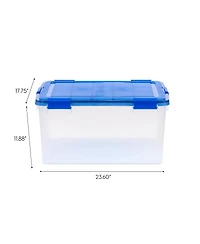 Iris Usa 3Pack 62qt Weatherpro Airtight Plastic Storage Bin with Lid and Seal and Secure Latching Buckles