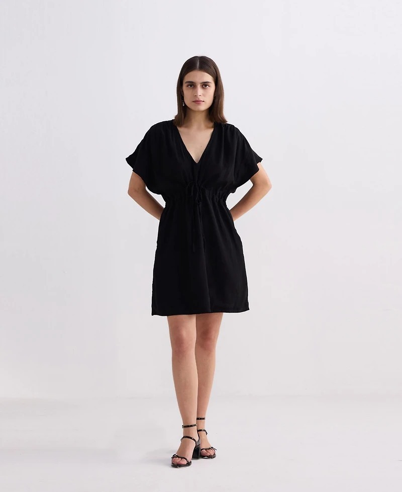Reistor Women's Short gathered Dress Black