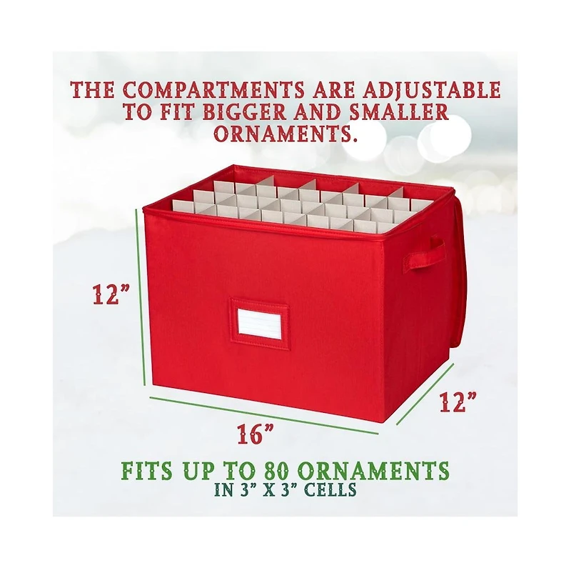 Christmas Ornaments Storage Box to Protect and Store up to 80-3" Ornaments