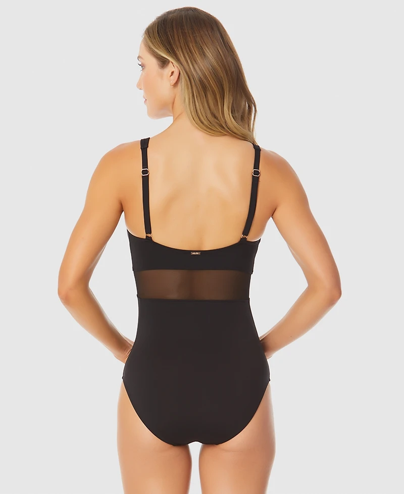 Anne Cole Women's U-Ring Mesh-Inset One-Piece Swimsuit