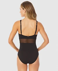 Anne Cole Women's U-Ring Mesh-Inset One-Piece Swimsuit