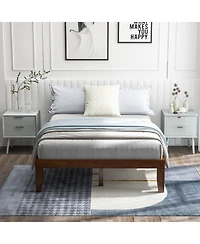 Gouun 14 Inch Full Size Wood Platform Bed Frame with Wood Slat Support