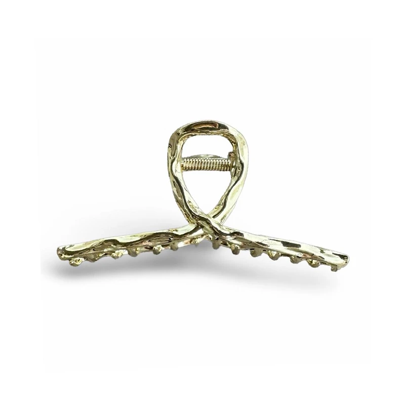 Large Twist Metal Clip - Gold
