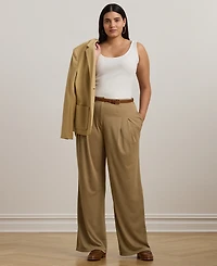Lauren Ralph Plus Stretch Jersey Wide-Leg Pants