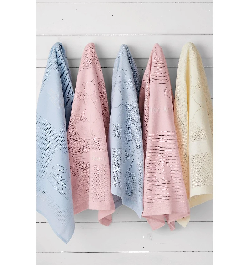 Lands' End Scottish Lace Bear Baby Blanket