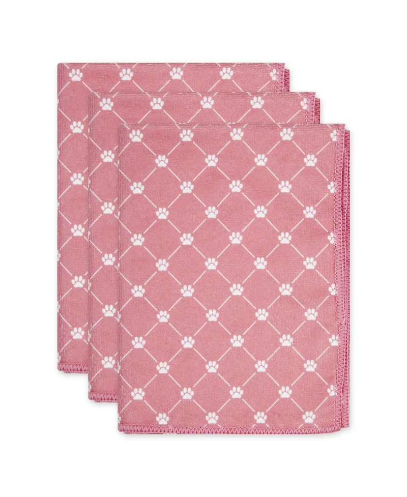 Bone Dry Microfiber Trellis Printed Pet Towel 3 Piece Set