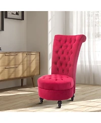 Slickblue Tufted High Back Plush Velvet Upholstered Accent Chair Low Profile and Stylish Design