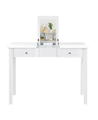 Gouun Modern Vanity Dressing Table with 1 Flip Top Mirror and 2 Drawers