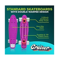 Hurtle 6'' Pp Deck Skateboard, Mini Cruiser Skateboard for Kids, Teens, and Adults