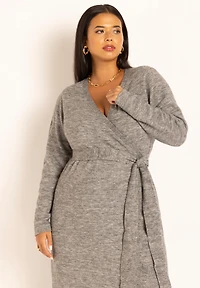 Eloquii Women's Sweater Wrap Dress