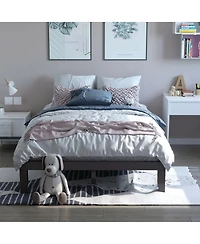 Gouun Queen Size 14 Inch Wooden Bed Mattress Frame